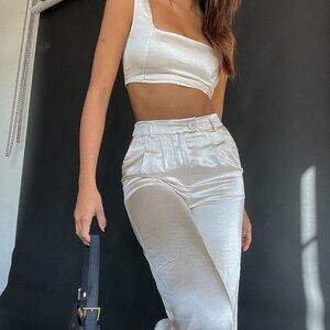 Princess Polly Huxley Set Satin Champagne SIZE 2